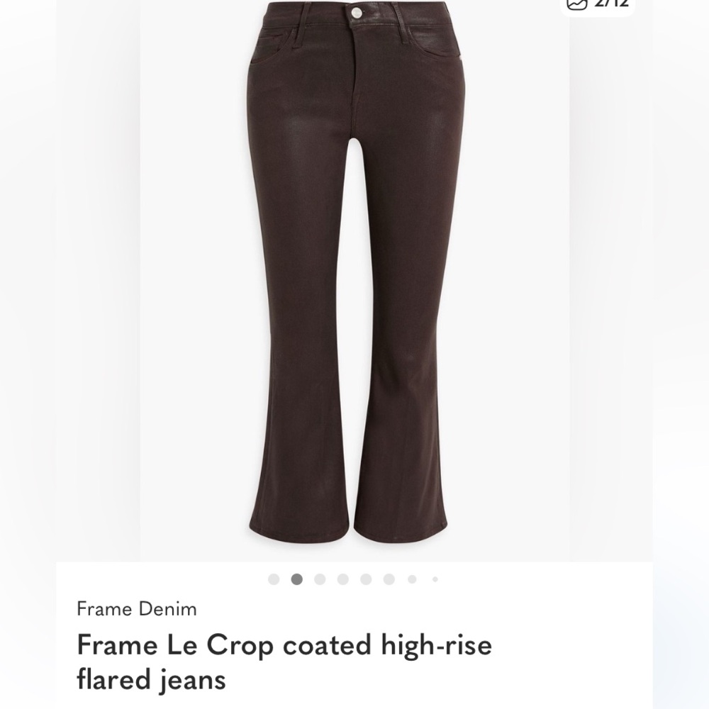 Frame Coated Denim Le Crop Mini Boot in Chocolate Brown